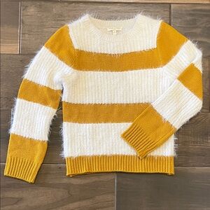 Chelsea & Violet Mustard and White Striped Sweater